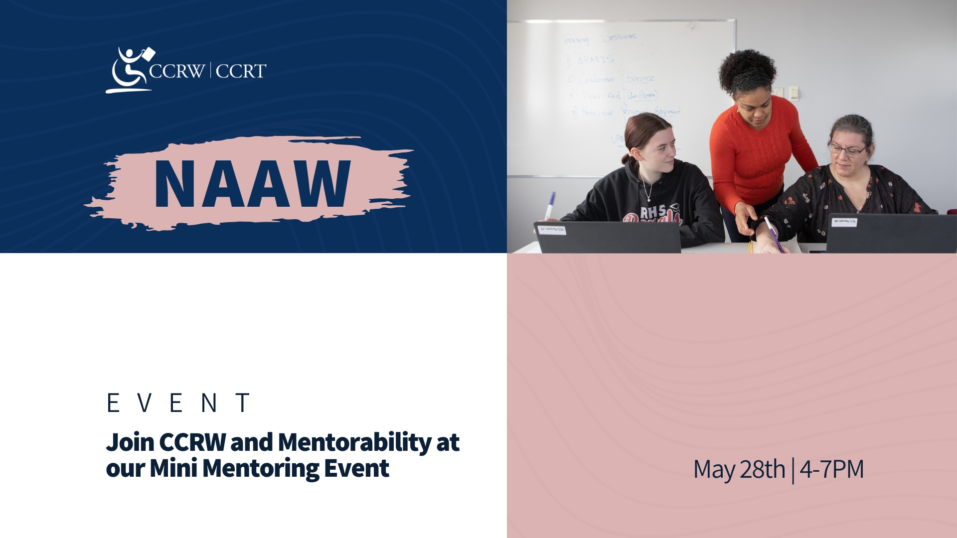Join CCRW and Mentorability at our Mini Mentoring Event