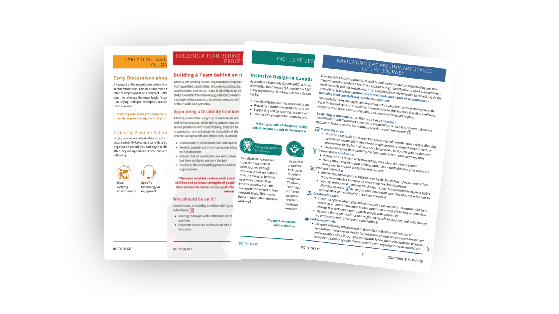 Exemples de documents fournis dans la boîte à outils « Disability Confidence »